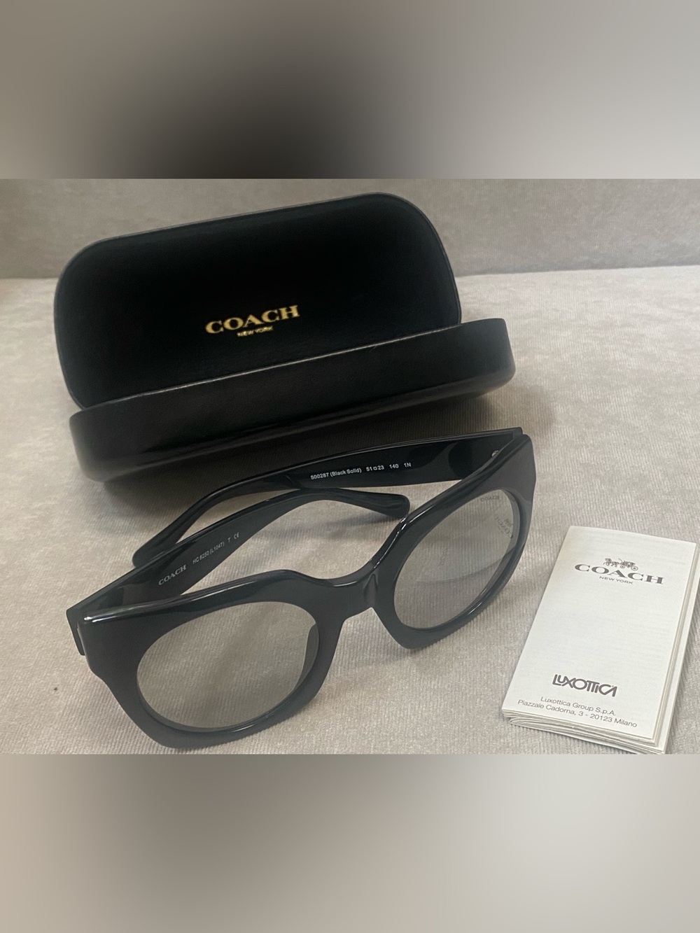 Coach Black Oversized Round Sunglasses with Case